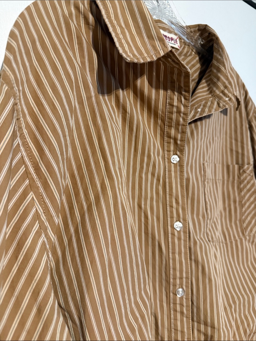 Free People Sabine Striped Articulated Shirt Button Down Cotton Sz XL NWOT - Picture 7 of 16